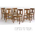 Set of Six Classical Figured Maple Dining Chairs