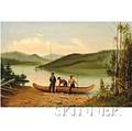 American School 19th Century Salmon Fishing