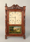 Empire mahogany mantel clock by Elisha Hotchkiss