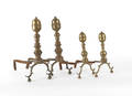 Two pairs of Federal brass andirons