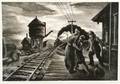 Lot of Three Prints Including Thomas Hart Benton American 18891975 Morning Train