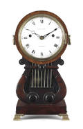 English mahogany lyre form bracket clock ca 1810