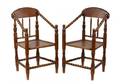 Pair of Unusual Bodgers Bobbin Turned Armchairs