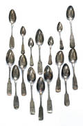 Twelve American coin silver tablespoons