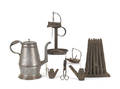 Collection of early tin to include a coffee pot