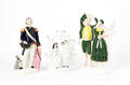 Three large Staffordshire figural groups of Fortune Teller