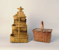 Three tier painted basket