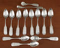 Thirteen Reading Pennsylvania silver spoons 19th c