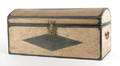 New England painted pine dome lid box ca 1800