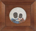 American oil on board of two black children eating watermelon 19th c