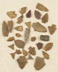Group of thirty jasper points and knives