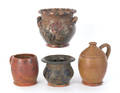 Four pieces of Stahl pottery redware