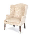 Sheraton mahogany wing chair ca 1815