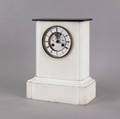 French marble and slate mantle clock with moon phase