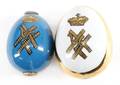 Two Russian painted porcelain eggs