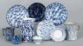 Collection of blue spongeware