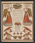 Four printed and hand colored Geburts and taufschein