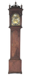 Important Philadelphia Queen Anne walnut tall case clock mid 18th c