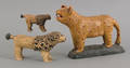 Three DB Strawser carved animals