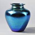 Steuben Blue Aurene Vase