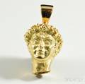 18kt Gold David Head Pendant