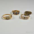 Three Gold Gemset Rings