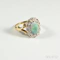 14kt Gold Opal and Diamond Ring