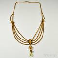 Etruscan Revival 18kt Gold and Diamond Multistrand Necklace