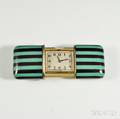 Ladys Sterling Silver and Enamel Purse Watch