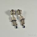 Art Decostyle Platinum Diamond and Sapphire Earpendants