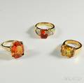 Three Gemset Rings