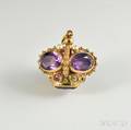 18kt Gold Gemset Crown Charm