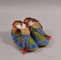Lakota Beaded Hide Mans Moccasins