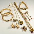 Group of Gold Gemset Indian Jewelry