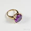 14kt Gold and Synthetic Alexandrite Ring