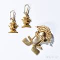 Two Pieces of 14kt Gold Peruvianstyle Jewelry