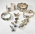 Eight Pieces of Los Ballesteros Sterling Silver Jewelry
