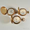 Three Elgin Ladys Goldfilled Hunter Case Watches