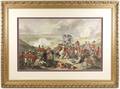French  British Battle Scene Colored Engraving