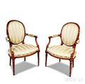 Pair of Louis XVIstyle Fruitwood Armchairs