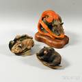 Three Desiree Hajny Carved and Painted Wood Animals