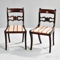 Pair of Grecian Carved Mahogany Side Chairs