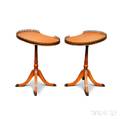 Two Georgianstyle Veneered Kidneyshaped Side Tables with Pierced Galleries