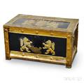 Heraldic Brassbound Lacquered Trunk