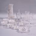 Sixteen Colorless Glass Tableware Items