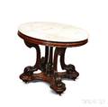 Renaissance Revival Carved Walnut Marbletop Center Table