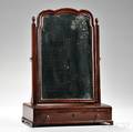 Mahogany Veneer Dressing Mirror and a William and Mary Blackpainted Caned Side Chair