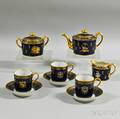 Ninepiece French Porcelain Tea Set
