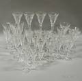 Thirtysix Pieces of Val St Lambert Colorless Glass Stemware