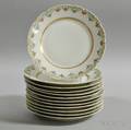 Set of Twelve J Pouyat Limoges Porcelain Handpainted Salad Plates